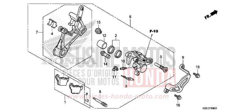ETRIER DE FREIN ARRIERE de CRF150R "Grandes Roues" EXTREME RED (R292) 2013